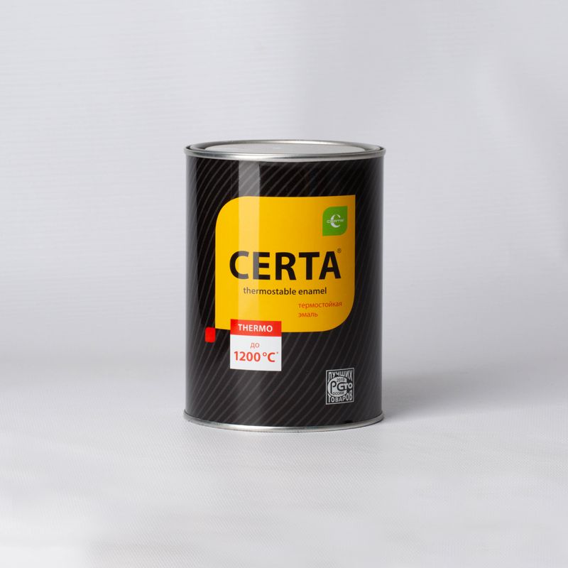 Эмаль термостойкая Certa (до +1200°С) черная 0,8 кг