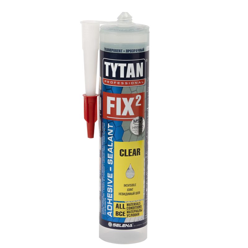 фото Клей-герметик fix2 clear tytan professional, 290 мл