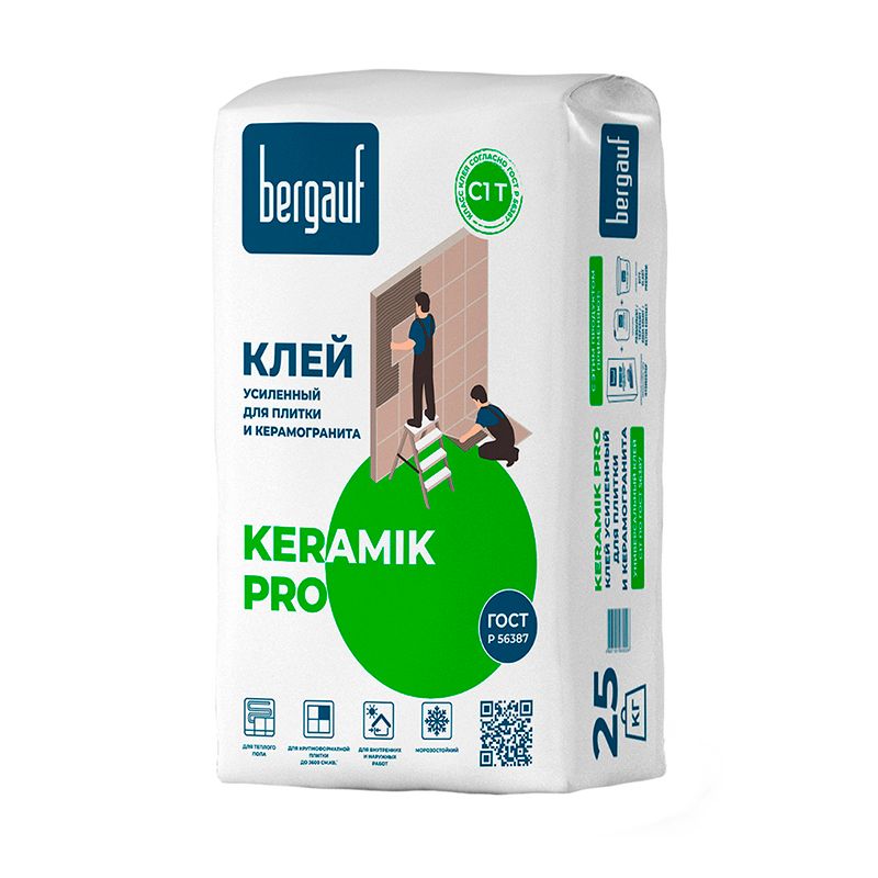 Клей для плитки Bergauf Keramik Pro С1Т, 25 кг