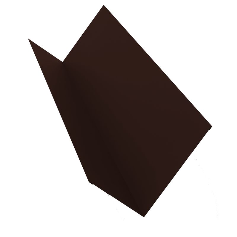 фото Планка примыкания верхняя 250х150х2000 (пэ-8017-0,45мм) шоколад grandline