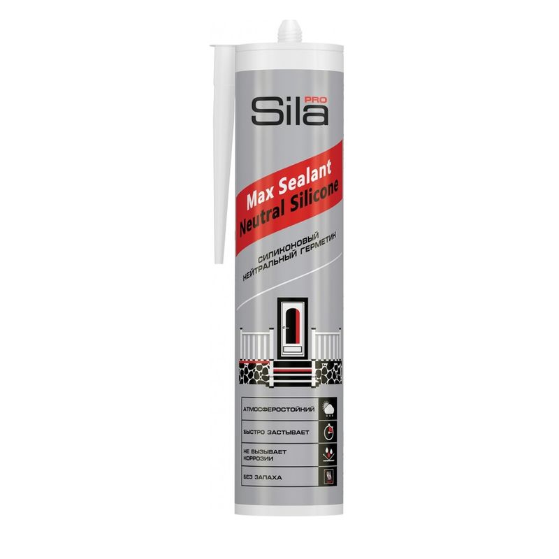 фото Герметик силиконовый sila pro max sealant neutral silicone нейтральный белый 290 мл