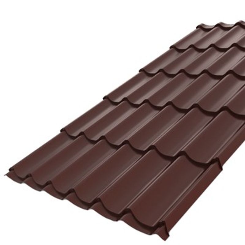 фото Металлочерепица ламонтерра (монтеррей) 3,6х1,19 (пэ-8017-0,4 мм) шоколад