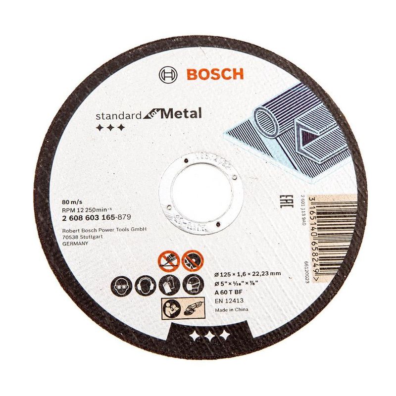 фото Круг по металлу отрезной standard 125x1,6х22,2 мм, bosch