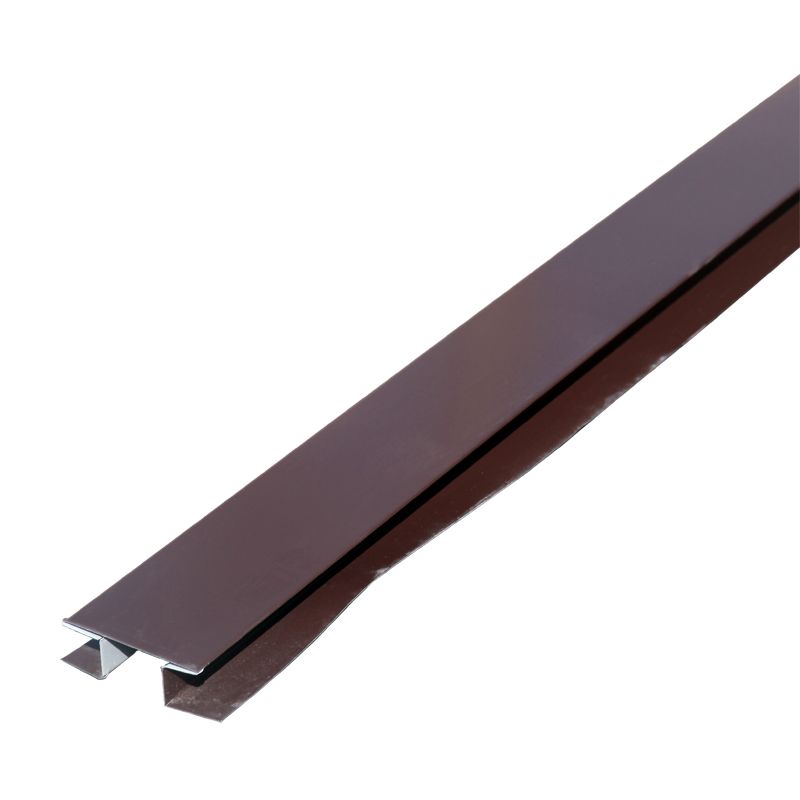 фото Планка стыковочная сложная мп шоколадно-коричневый 75х3000 мм ral 8017 металлпрофиль
