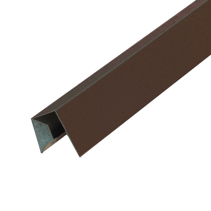 фото Планка завершающая сложная мп шоколадно-коричневый 30х25х3000 мм ral 8017 металл профиль