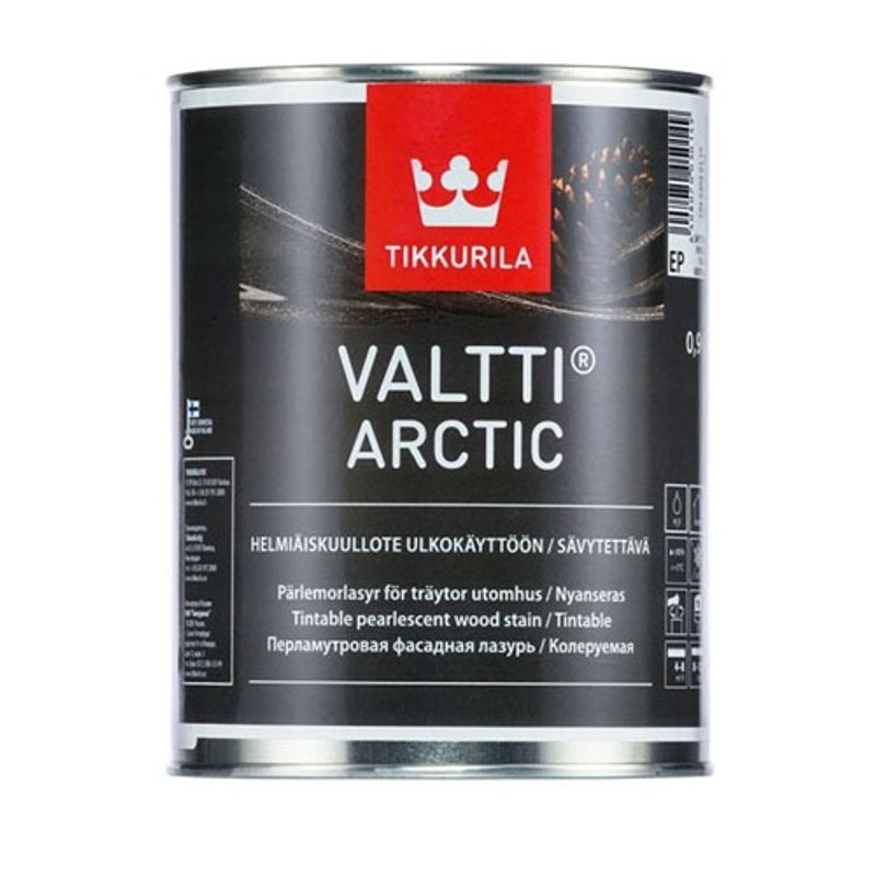 фото Лазурь фасадная tikkurila valtti arctic с натуральным маслом, перламутровая 0,9 л