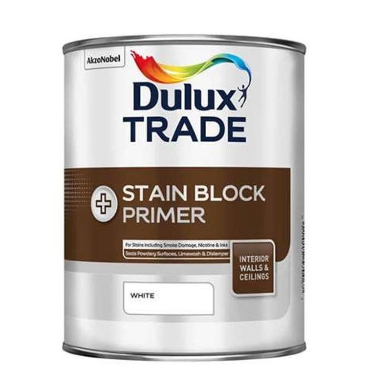 фото Грунтовка dulux stain block primer для блокировки старых пятен, белая 2,5 л
