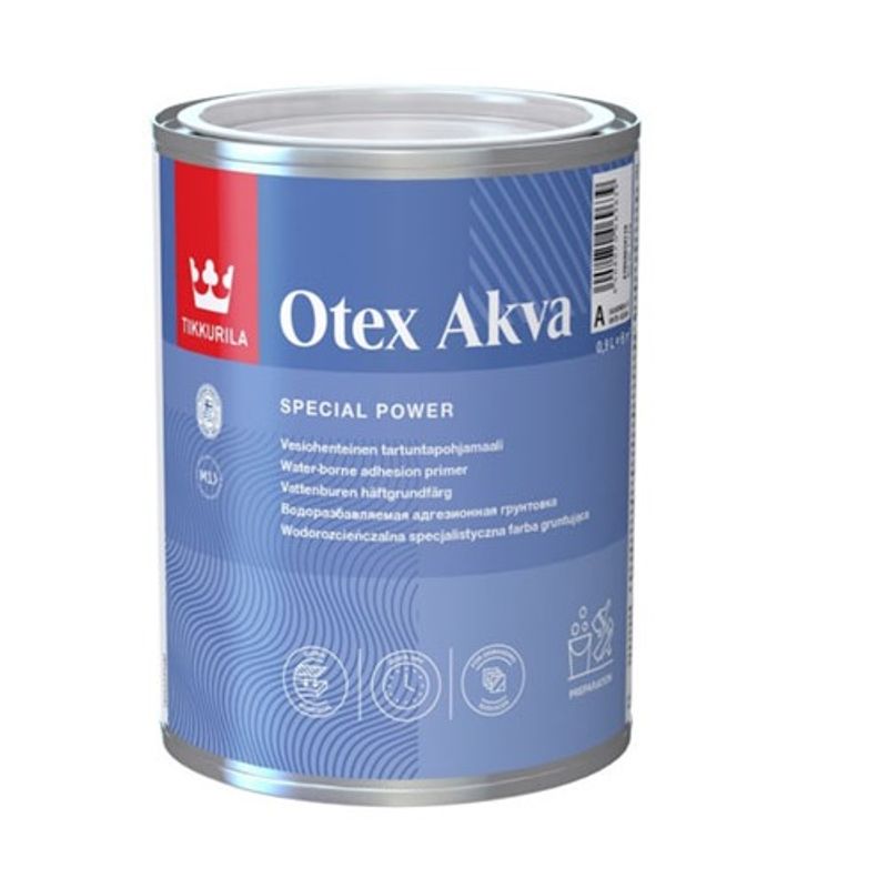 фото Грунтовка адгезионная tikkurila otex akva, матовая база a 2,7 л