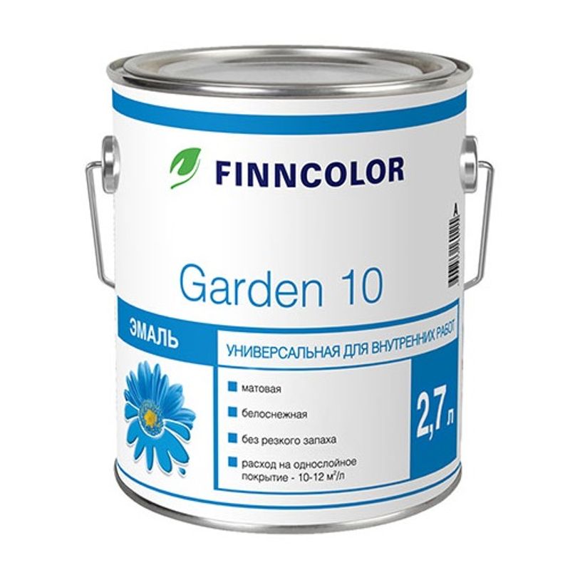 фото Эмаль алкидная finncolor garden 10 матовая база a 2,7 л