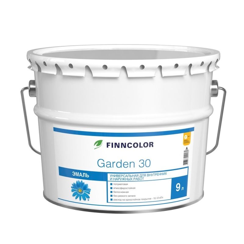 фото Эмаль алкидная finncolor garden 30 полуматовая база c 9 л