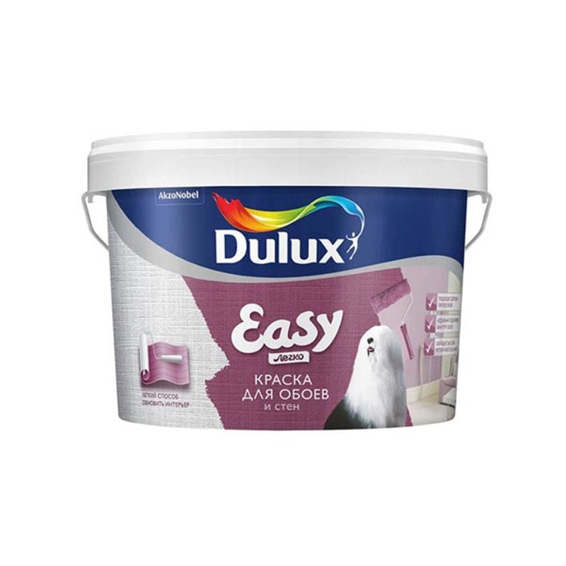 фото Краска для обоев и стен dulux easy матовая база bc 2,5 л