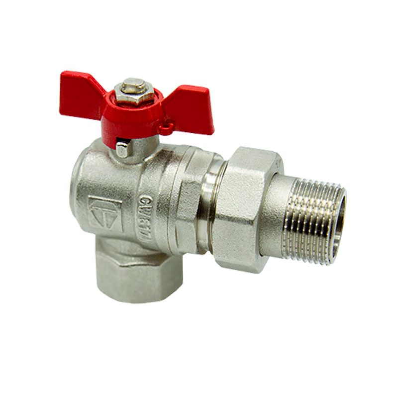 Кран шаровый со сгоном угловой 1" (бабочка) HLV