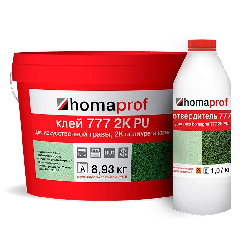 фото Клей homaprof 777 2k pu для искусственной травы, 10кг homakoll