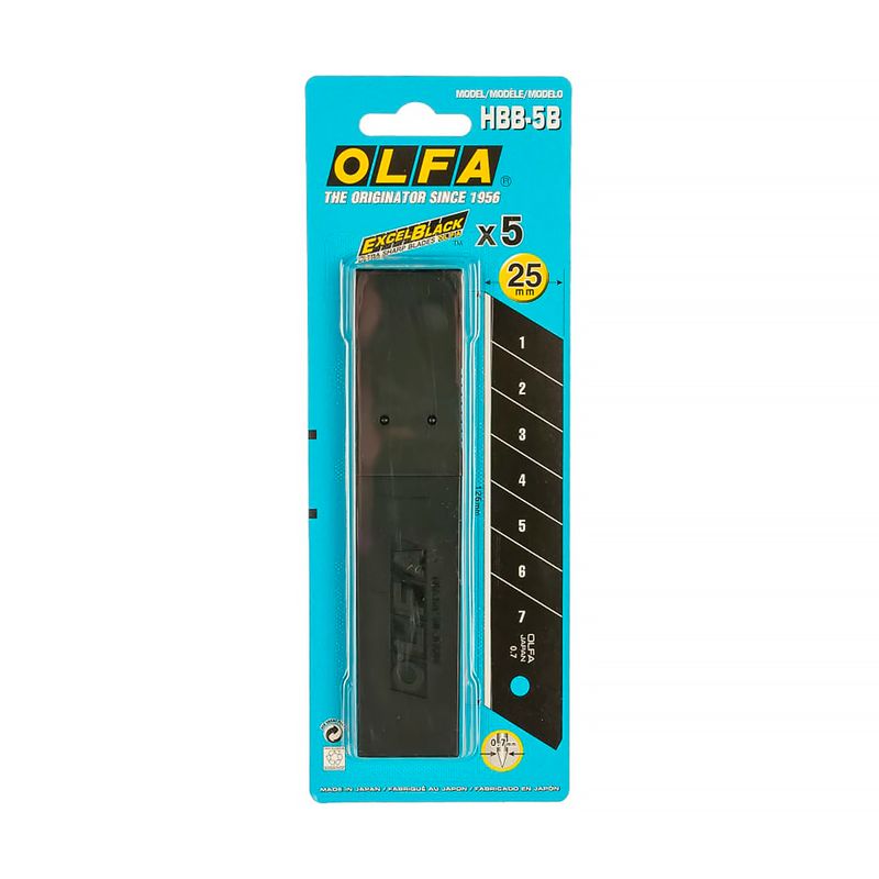 Лезвие для ножей OLFA BLACK MAX 25мм 5шт