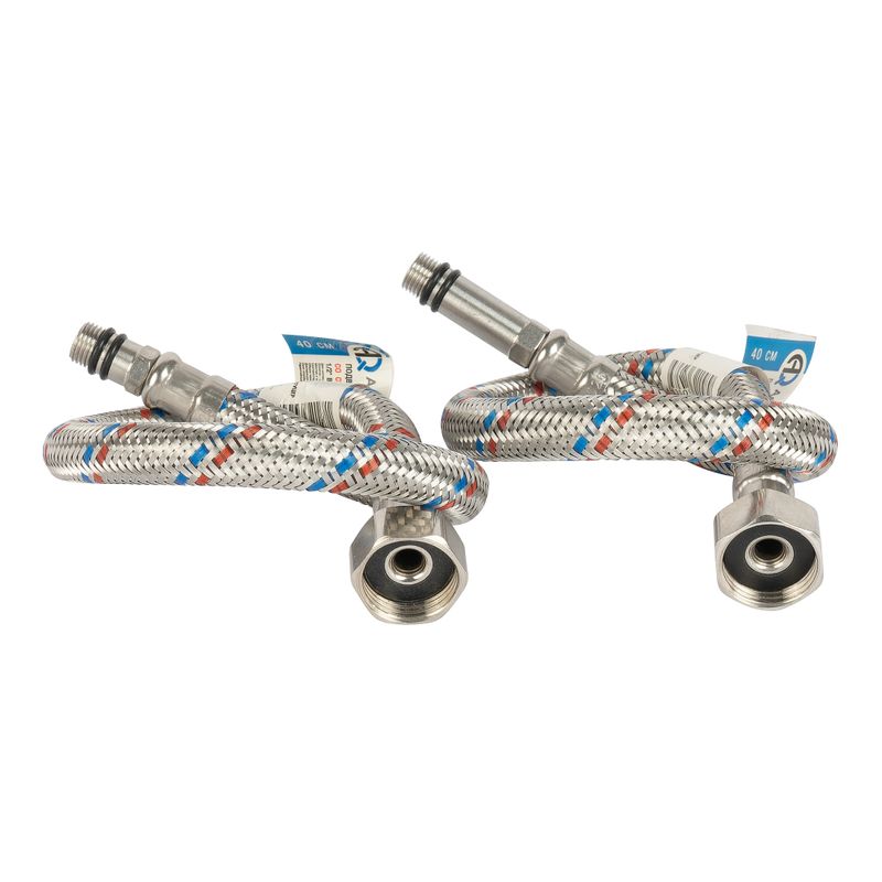 Гибкая подводка комплект для смесителя 40см (2шт) Aqualine