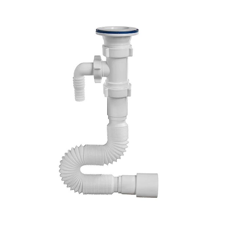 Труба гибкая с выпуском 1 1/2" -40/50 с одним отводом,с пласт. решеткой D-70мм, L1325мм А70135 Орио