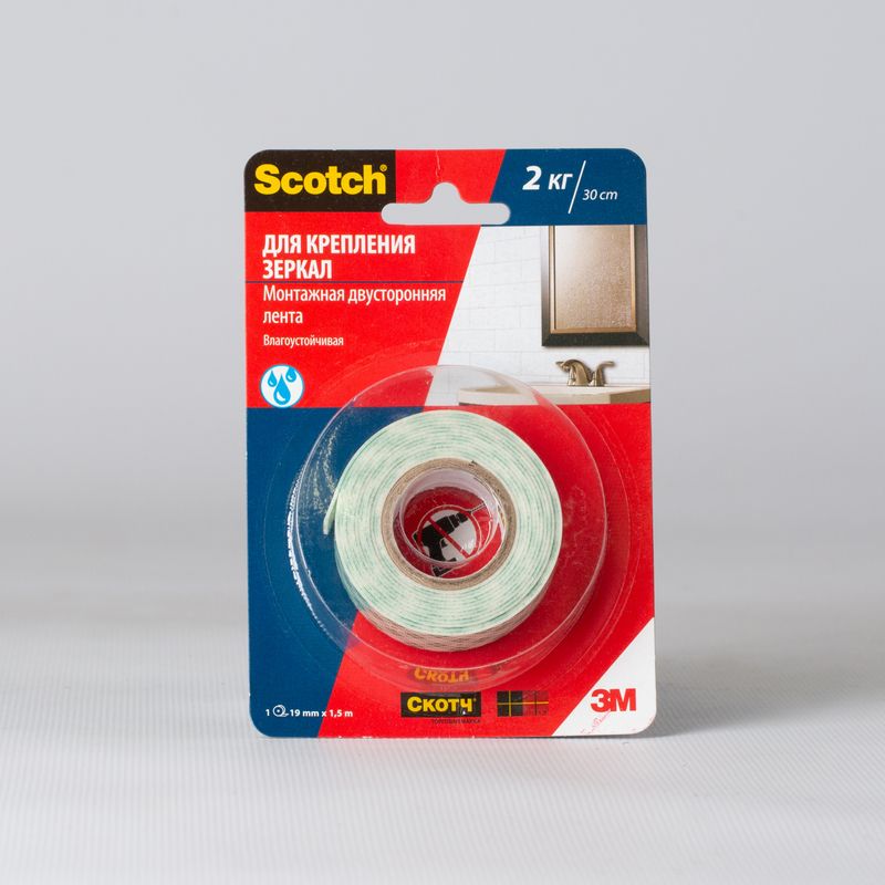 Скотч для крепления зеркал Scotch 4003-1915, 19×1500 мм