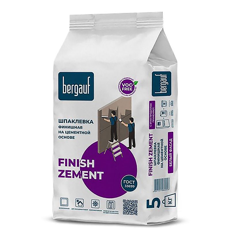 Шпаклевка цементная финишная Bergauf Finish Zement, 5 кг